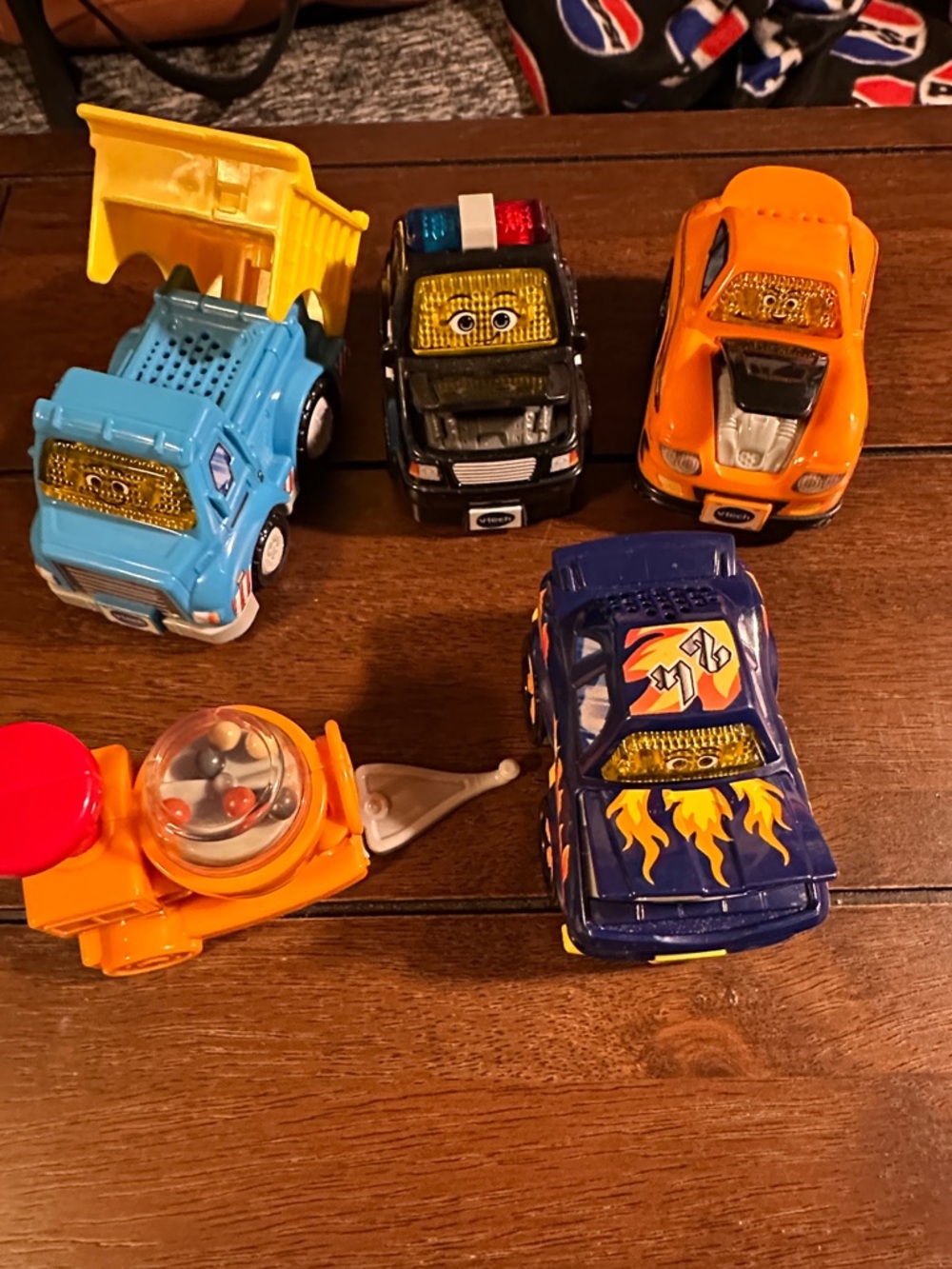 Kids Die-Cast Vehicle Play Set - Blue, Black, Orange, Yellow